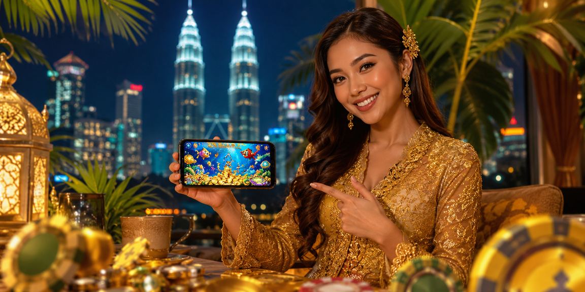 Suasana permainan kasino Kuala Lumpur bergaya kebaya dengan meja permainan klasik